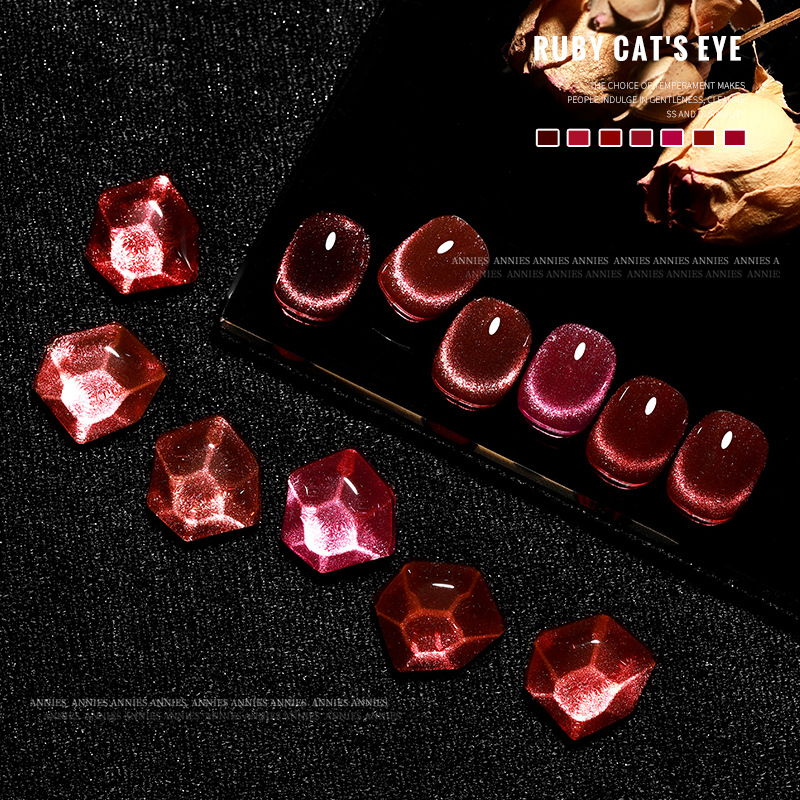 Nail Ruby CAT EYE Nail Polish pegamento 2023 flash plasma vino tinto cristal rojo CAT EYE Factory wholesale
