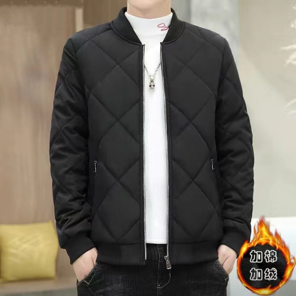 Abrigo de Algodón con Cuello Alto para Hombre, Otoño-Invierno 2025, Nuevo Modelo Grueso y Cálido, Exclusivo para Amazon Transfronterizo