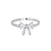 Universal cute silver adjustable ring for princess with bow