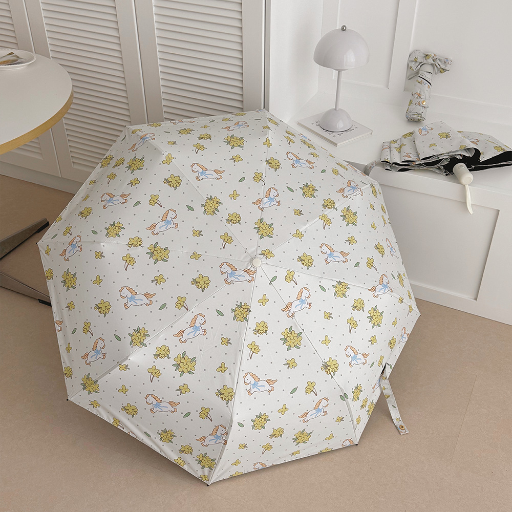 Automatischer Blumen Regenschirm Für Damen Als Sonnenschutz_voghion.com