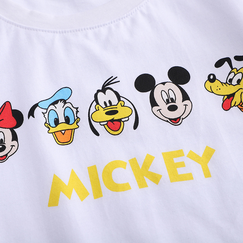 JOJO BEBE Ropa de niños europeos y americanos de verano nueva camiseta de los niños de algodón impreso cuello redondo manga corta de los niños camiseta de dibujos animados