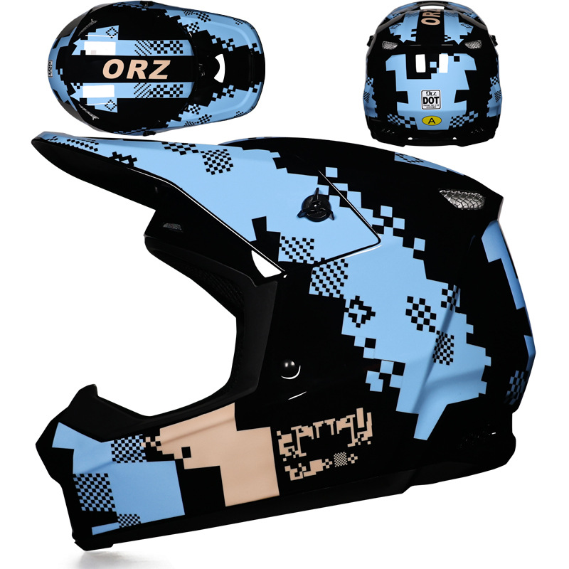 Orz vía verde X6 casco todoterreno espejo de viento descenso rápido carretera forestal bicicleta de montaña casco completo casco de seguridad desmontable juvenil
