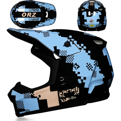 Motorcycle Safety Supplies – Safety Helmet for Teenagers - blue-mosaic-s