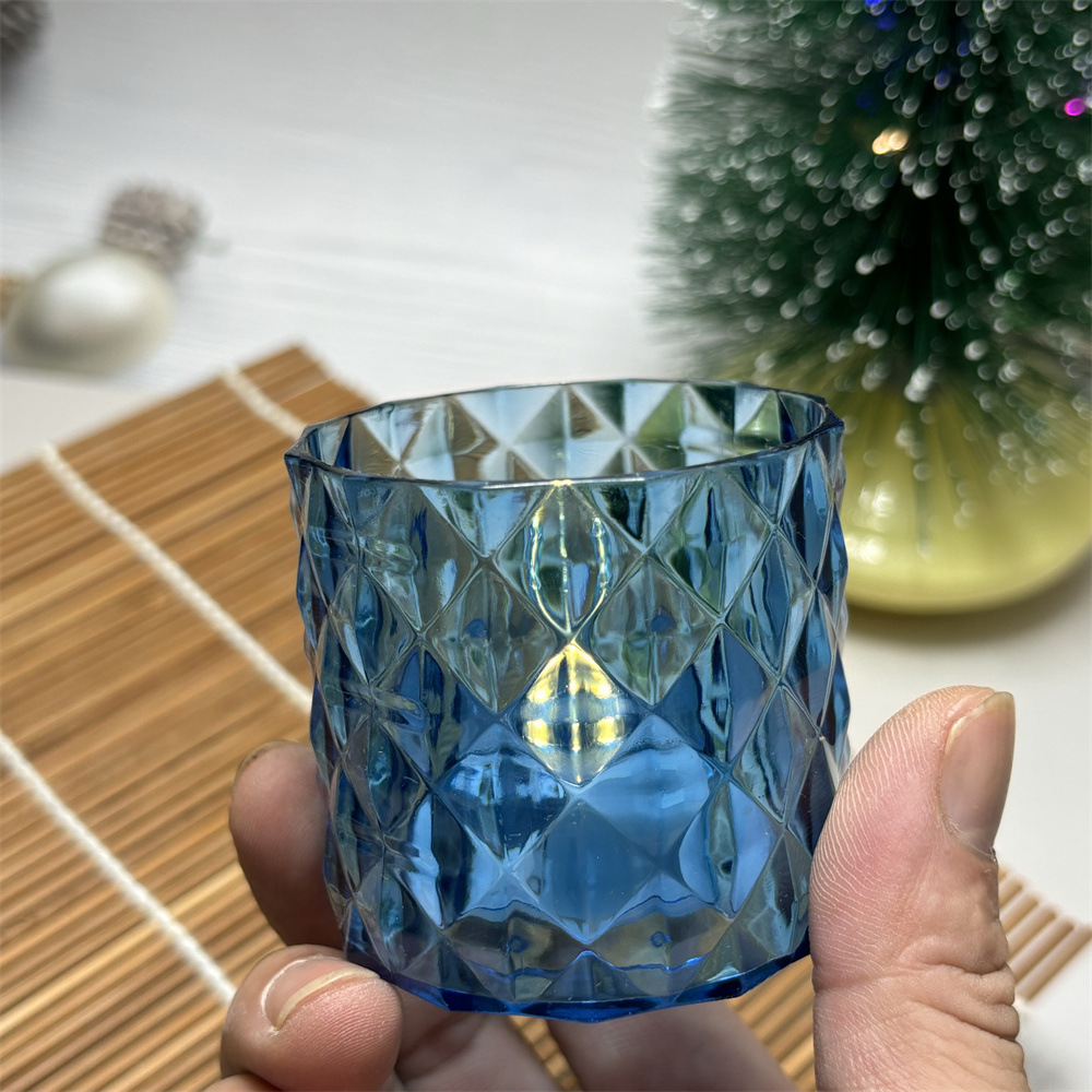 Lámpara de vela transfronteriza LED taza de cera de té taza de vidrio luminoso iluminación taza de cristal accesorios de mesa estilo europeo