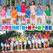 純棉 糖果色學生短袖t恤套裝幼兒園六一兒童節表演運動會班服活動
