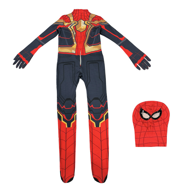 スチールスパイダーマンレオタードcos服远征子供アニメアダルト男性ハロウィーンコスプレ衣装|undefined