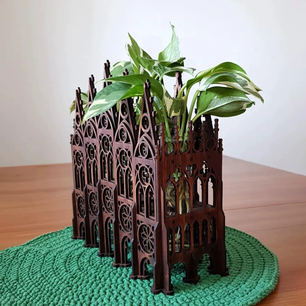Кросс-бордерная новая готическая станция для размножения растений, вырезанная подставка для домашнего гидропонного стола