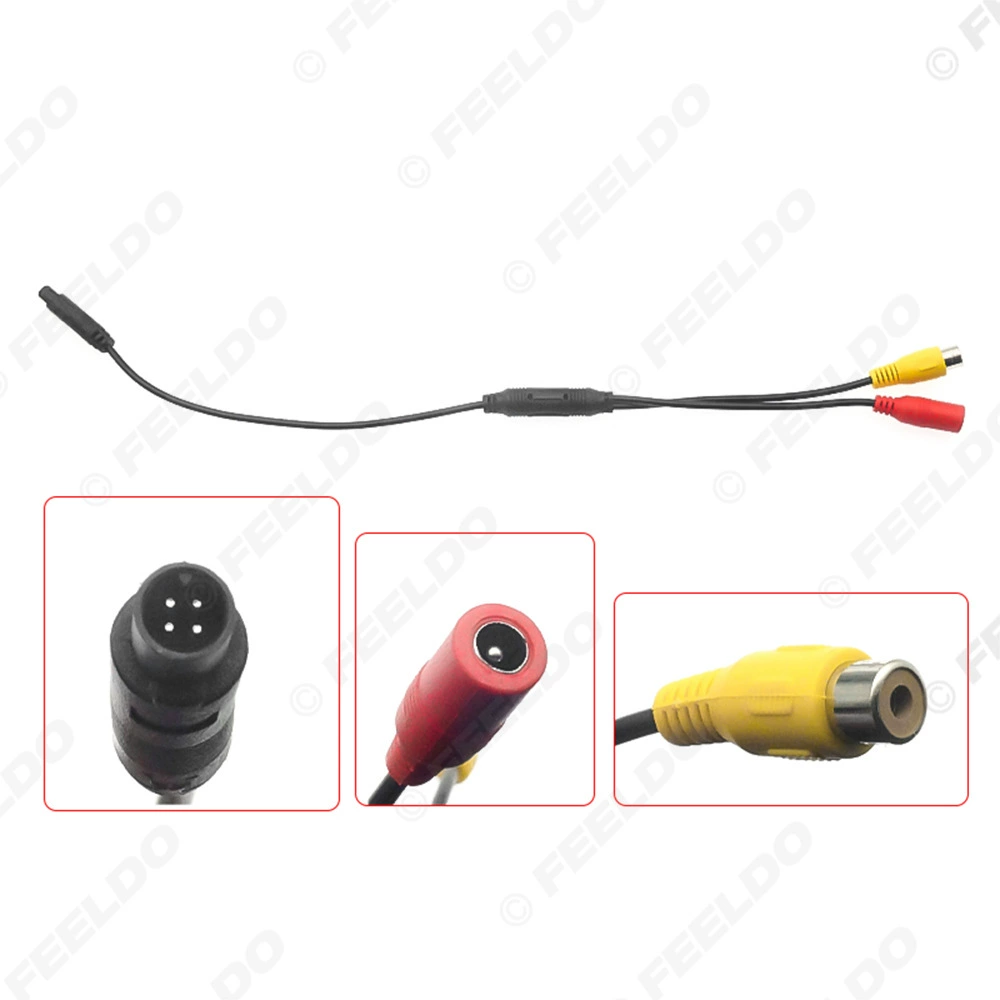 Автомобильная головка для преобразования видео, реверсивная камера, 4-контактный кабель-адаптер для видеокабеля CVBS (головка RCA Lotus)