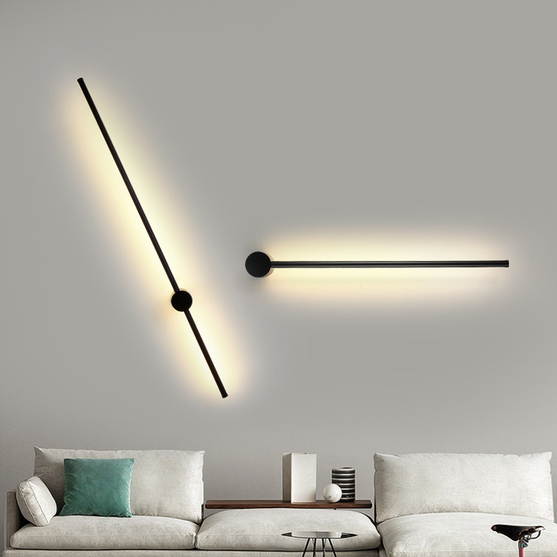 Minimalist Long Wall Lamp Bedroom Bedside Lamp Modern Minimalist LEDLiving Room Sofa Hotel Aisle Background Wall Lamp