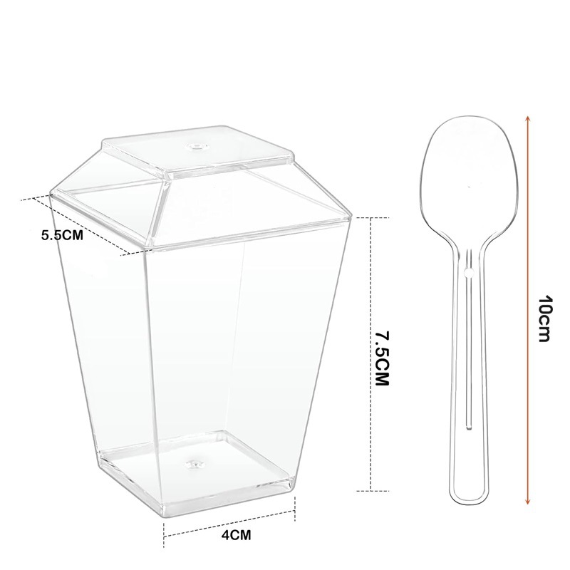 Taza de plástico desechable PS taza de champán transparente taza de helado taza de cóctel taza de fiesta taza de boda taza de jugo