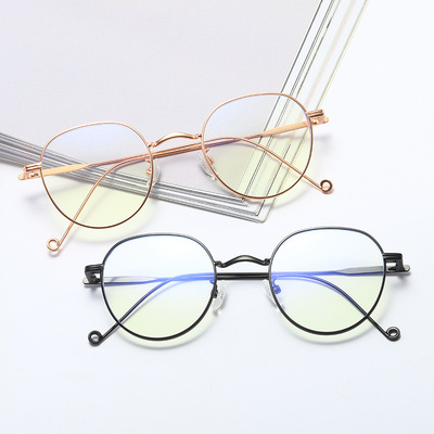 新款防蓝光近视眼镜框智能感光眼镜框男女款复古韩版变色平光镜