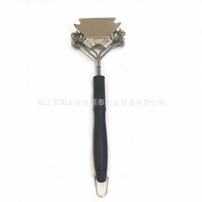 新款手柄 带铲双头刷钢丝刷烧烤刷清洁刷