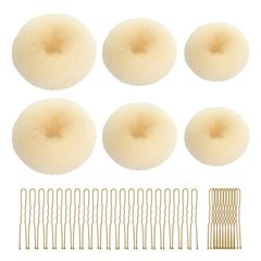 Hair Styling Set with Doughnut Flower Cluster Hairpin, Korean Style, Sweet Doughnut Shaped Hair Styler