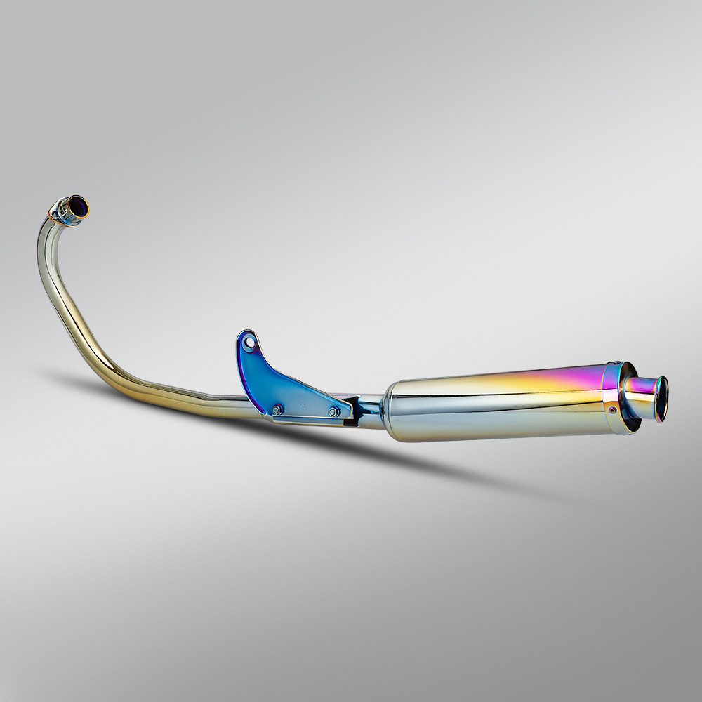 Suitable for Cg125 Full-Length Exhaust Pipe Modification, Stainless Steel Split Front and Rear Colorful Exhaust Pipe Set