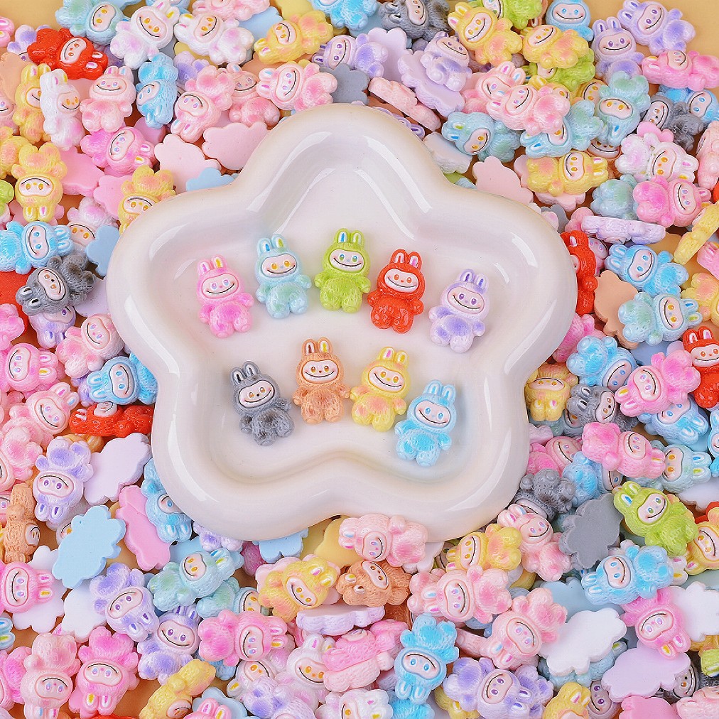 Labubu ブラインドバッグ小さな装飾品 diy 樹脂アクセサリー labubu 携帯電話ケースキーホルダー冷蔵庫マグネット靴バックルアクセサリー