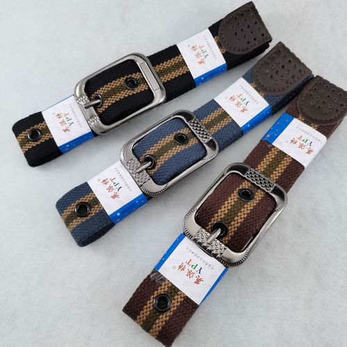 Factory direct sales men's pin buckle canvas belt youth casual all-match jeans belt tactical belt waist belt
