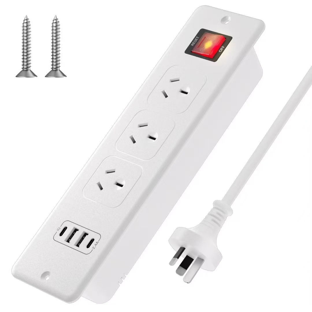 阿根廷澳洲排插桌面嵌入式插座双切开关DIY任意场景2C2U多USB口