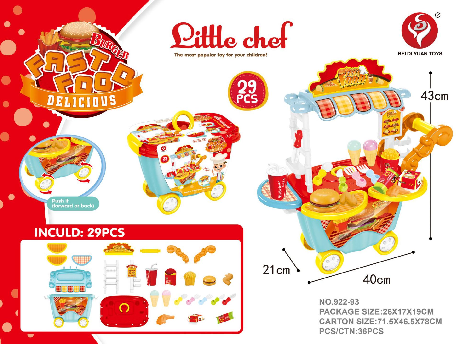 Tire de la bolsa de comedor coche juguete transfronterizo juego casa utensilios de cocina postre carrito de compras Caja de Herramientas niña niños herramientas médicas traje