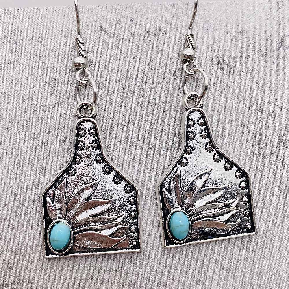 Wholesale Jewelry Simple Style Geometric Leaf Titanium Alloy Drop Earrings display picture 8