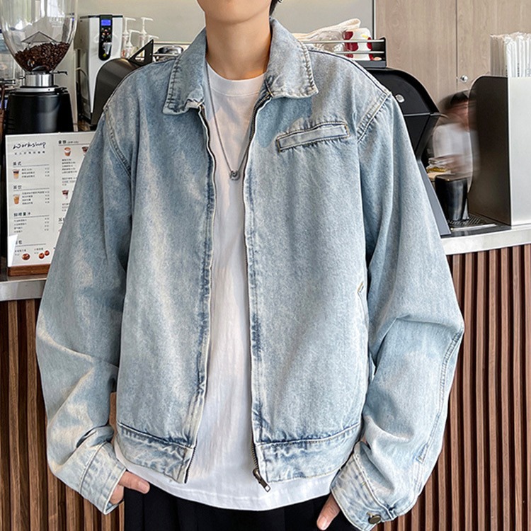 Short denim autumn retro jacket