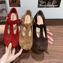 森系复古玛丽珍鞋女2025秋季新款软底勃肯鞋百搭平底单鞋奶奶瓢鞋