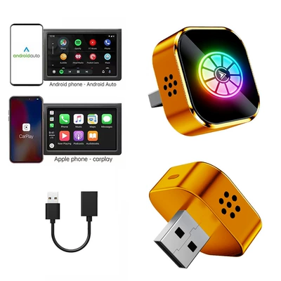 Simsiz CarPlay və Android Auto Carplay Box Wired to - k18-metal-orange-colorful-label-adapter