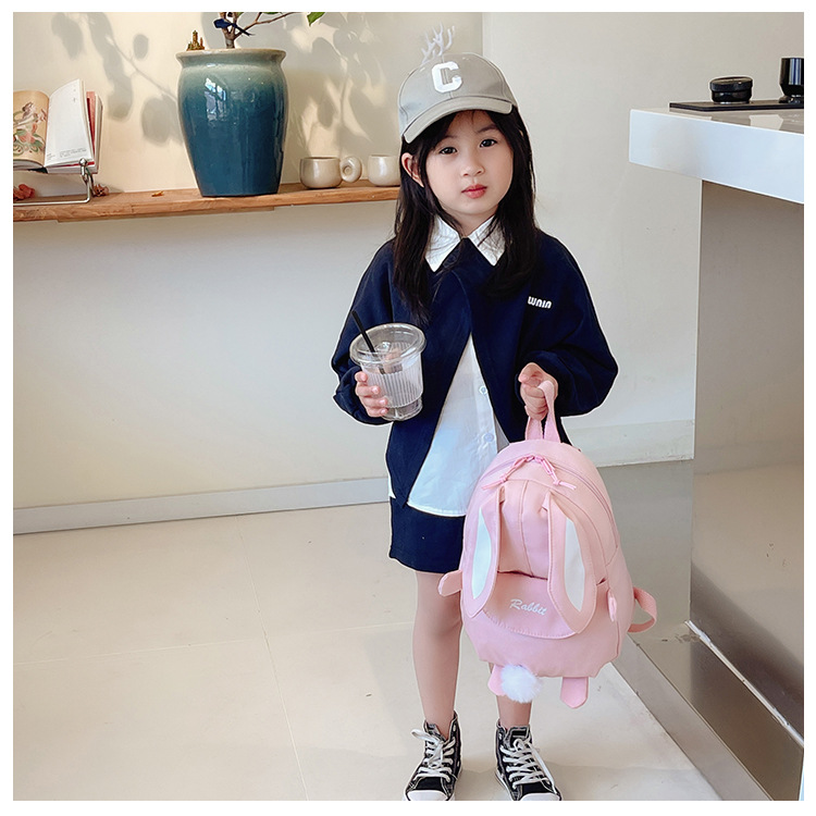 150g Weight Plush Fashion Element Zipper Closure Type Double Shoulder Straps Strap Type Functional Backpack Bags Type Casual Occasion Nylon Material Kids Backpack Backpack Solid Color Pattern All Seasons Season Unisex Gender Cute Style Oval Shape Solid Color Casual Kids Backpack Functional Backpack 8