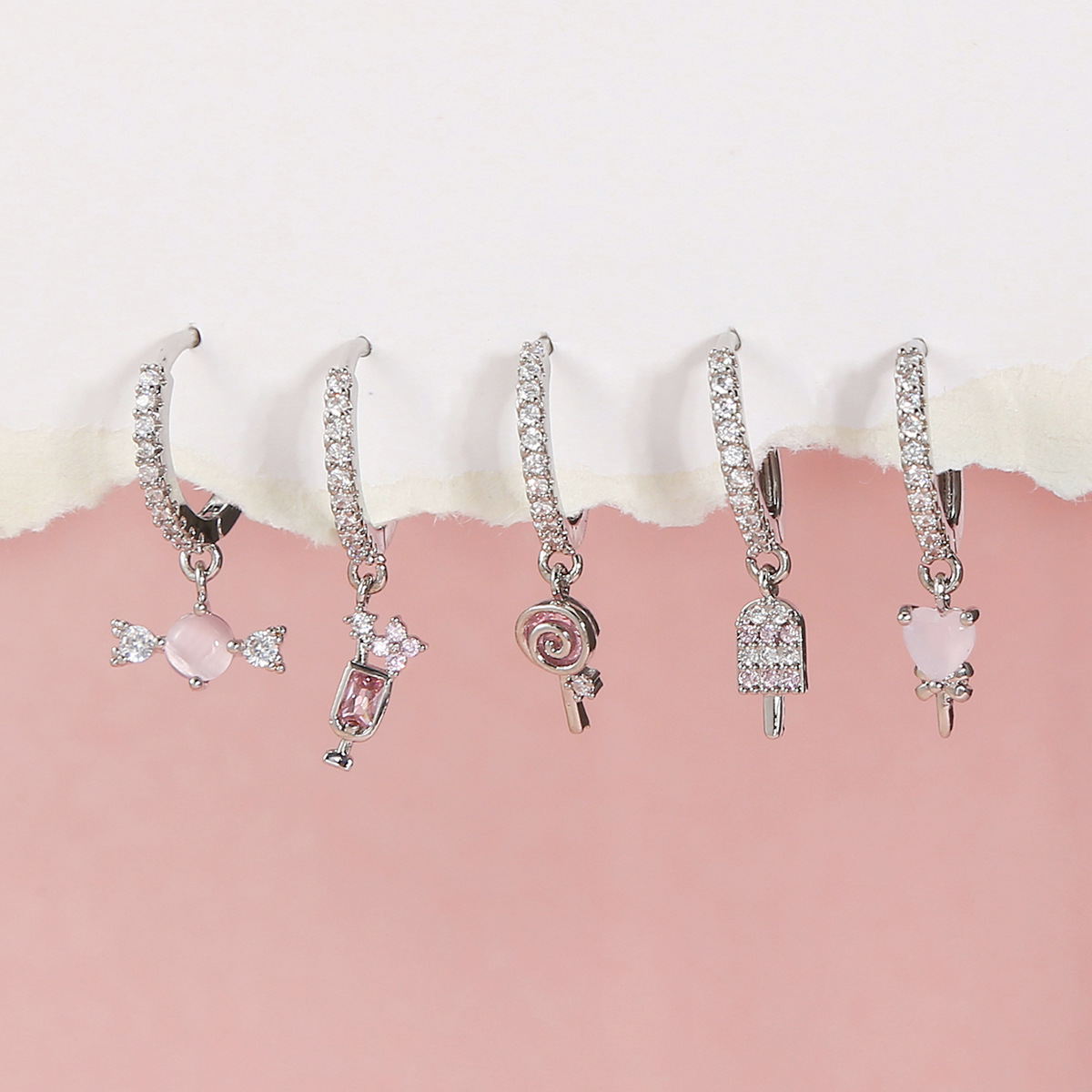 Fashion Candy Brass Earrings Gem Copper Earrings