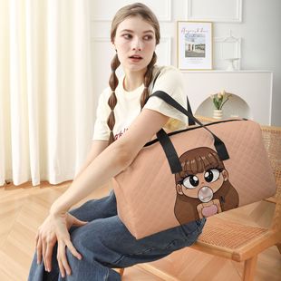 Bubble Gum Woman Pattern Printed Handbag Short-Distance Business Trip Travel Boarding Large-Capacity Clothing Quilted Travel Bag