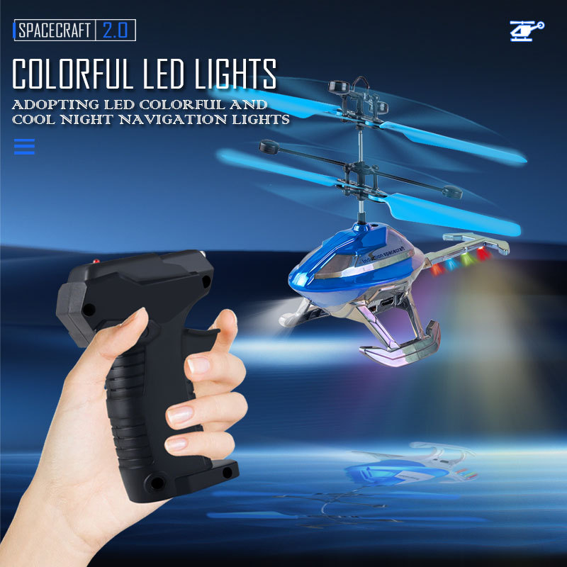 Cross-border remote control spacecraft gesture induction levitation drone charging fall-resistant remote control helicopter boy flying toy