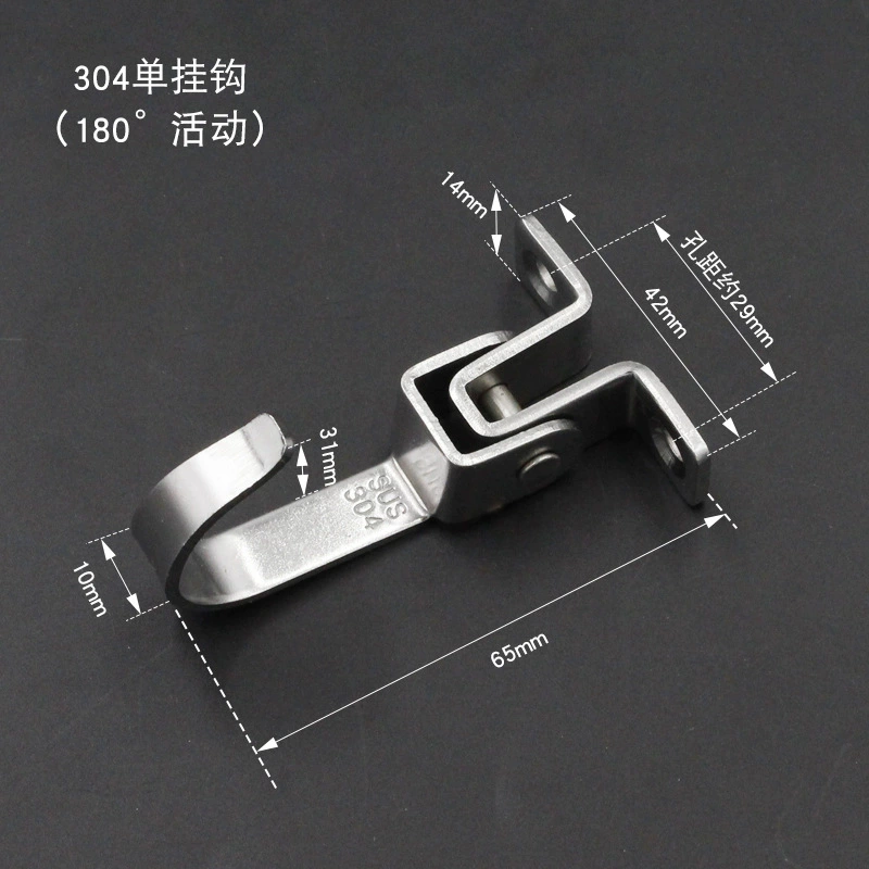 Stainless steel non -magnetic solid single hook kitchen bathroom chakle hook hook hook hotel hotel decoration door hook behind