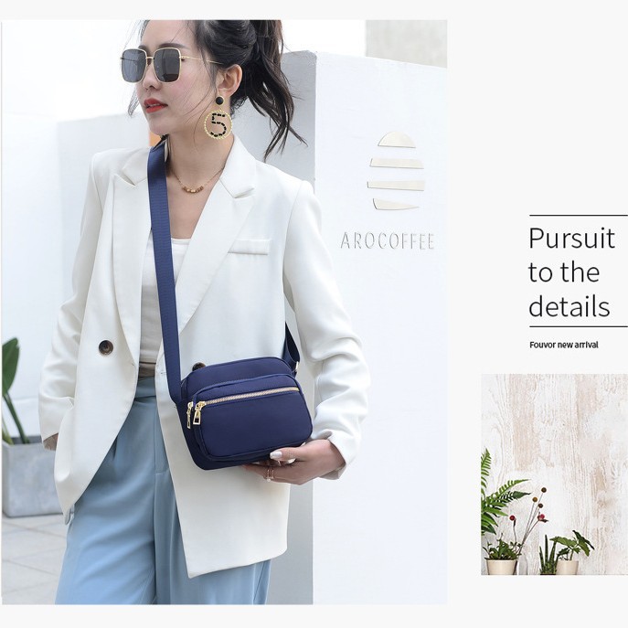Casual Shoulder Bag for Outings, Middle-Aged and Elderly Mom Bag, Simple Solid Color Versatile Women's Bag, Durable Nylon Fabric Crossbody Bag