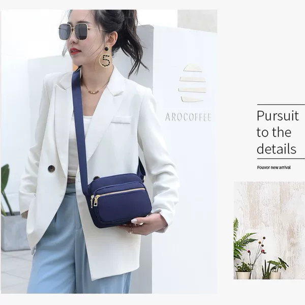 Casual Shoulder Bag for Outings, Middle-Aged and Elderly Mom Bag, Simple Solid Color Versatile Women's Bag, Durable Nylon Fabric Crossbody Bag