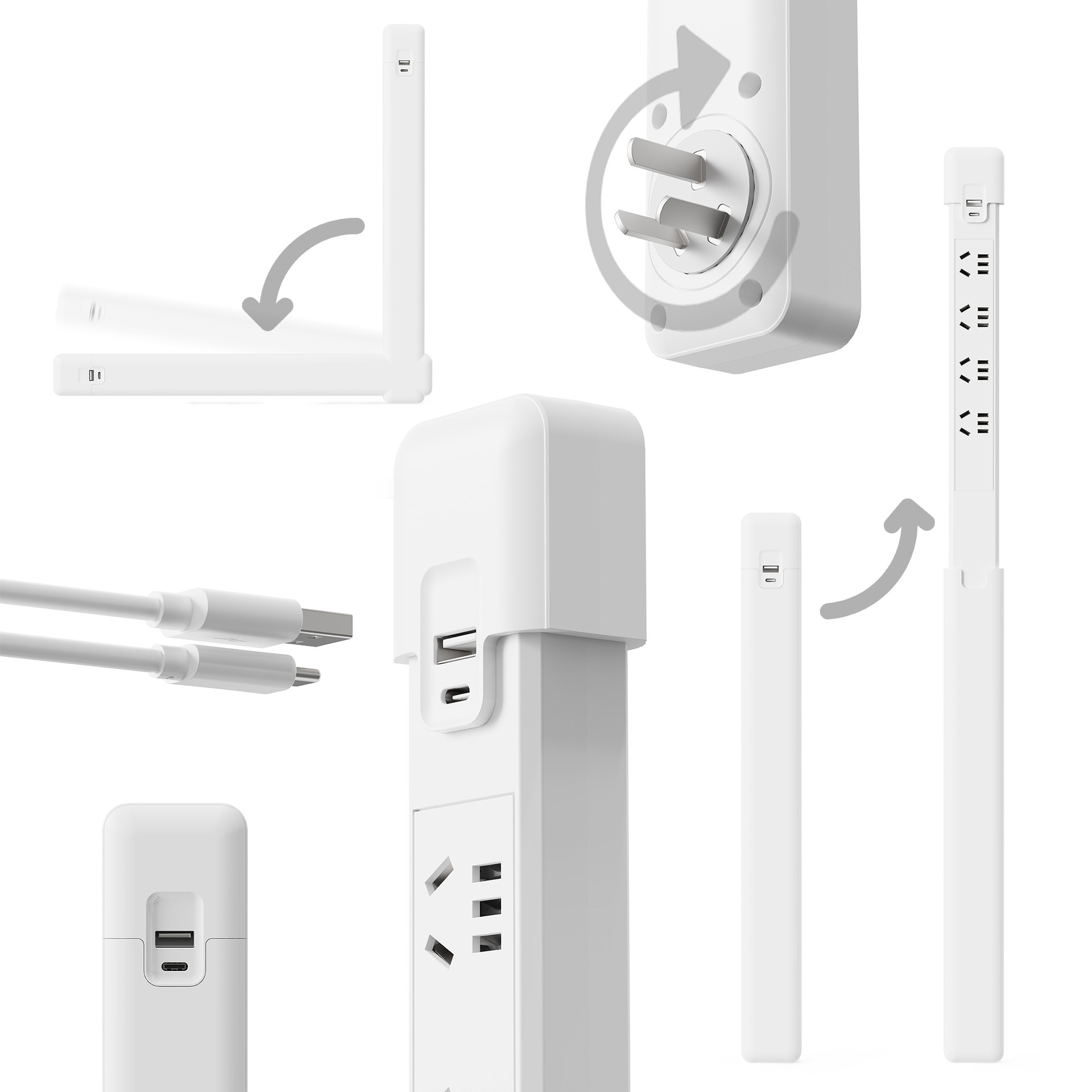 Nuevos productos transfronterizos Electrical Outlet Extender Enchufe Sofá Mesilla de noche Expansor