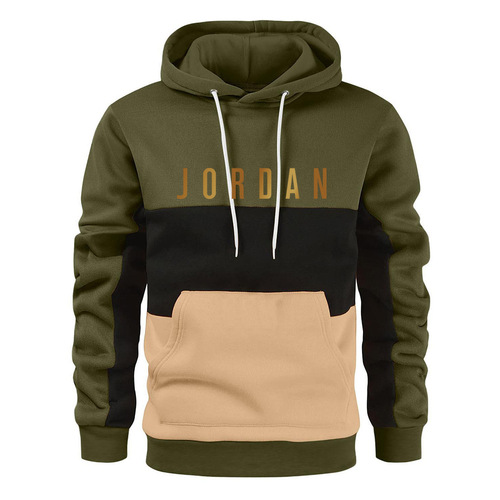 New Men's Plaid Hooded Sweatshirt Sweatshirt for Autumn/Winter Warmth Tri-Color Hooded Sweatshirt Sports Top Striped