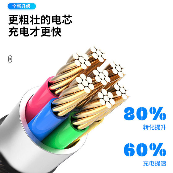 Usb braided keychain charging cable TYPEC two-in-one data cable one drag two for Apple Huawei 2A