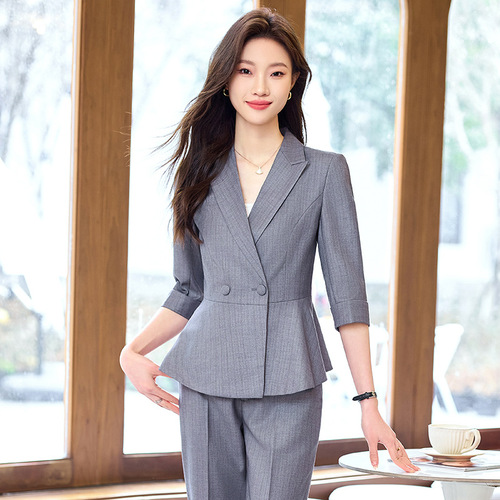 High-end blazer women's summer three-quarter sleeve thin 2024 new temperament professional goddess style suit suit thin