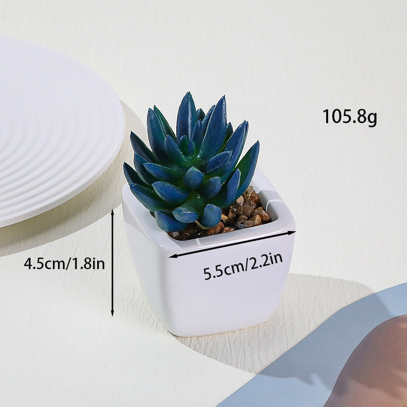 Simulación transfronteriza de porcelana floc de macetas pequeñas macetas verdes de mesa decoración ornamentos artesanías bonsai spot directo