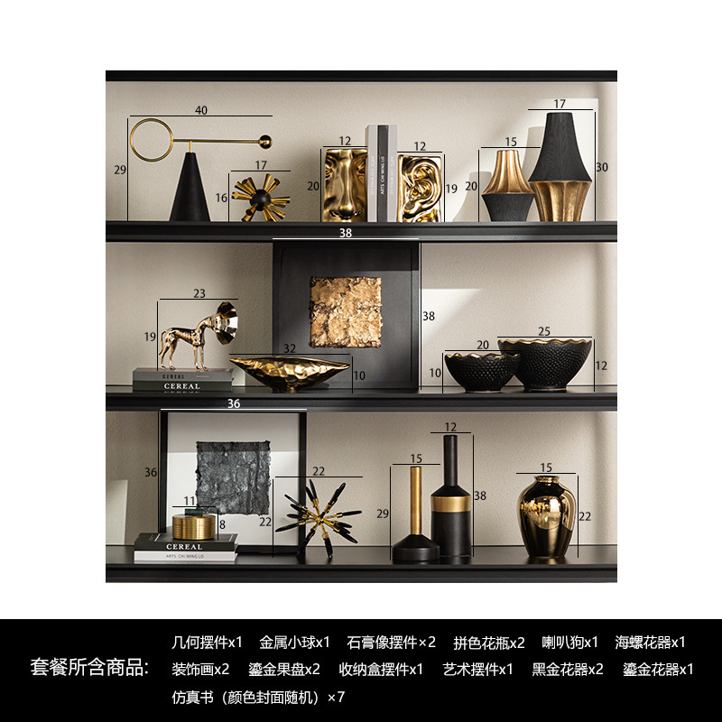 芸貝子のイタリア式の軽い豪華な芸術の高級感のきわめてシンプルな置物の客間の酒の箱のテレビの戸棚のハイエンドの大衆の陶磁器の柔らかいです。