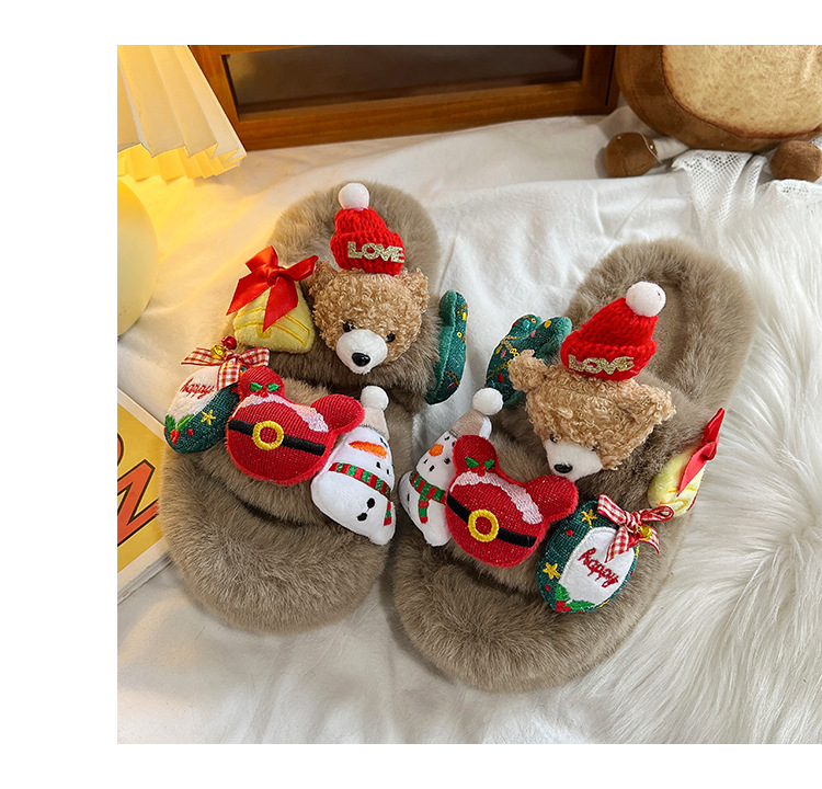 Pantofole da donna comode e antiscivolo per la camera da letto autunnale regolabili in pile di peluche da donna_voghion.com