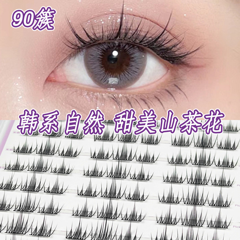 Fábrica sin pegamento corto delgado autoadhesivo novato natural sol bebé de cola de pez seccional al por mayor pestañas falsas