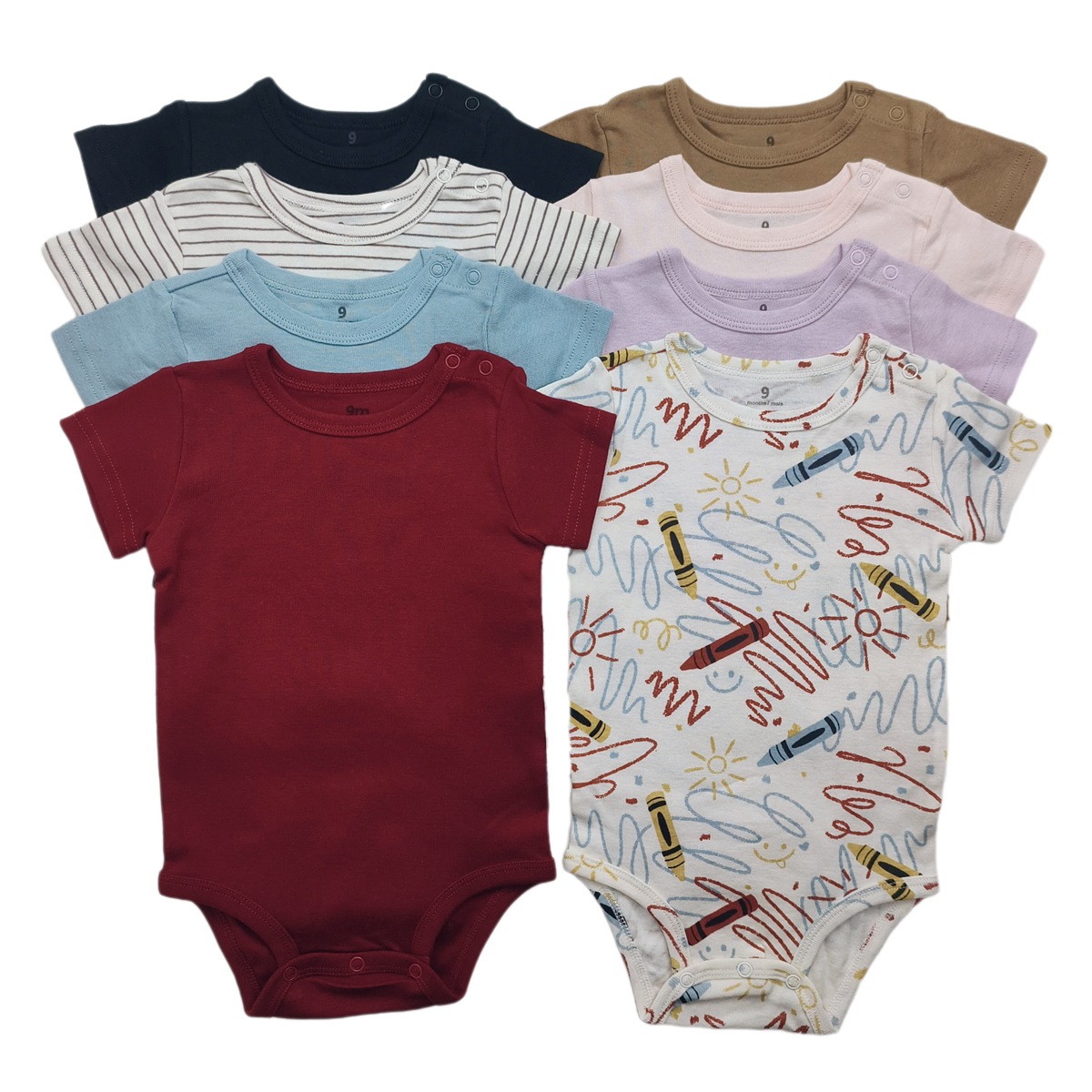 Foreign Trade Triangle Romper [Shoulder Opening·Ribbed Cotton] Male Infants and Toddlers Baby Onesie Short-Sleeve Jumpsuit