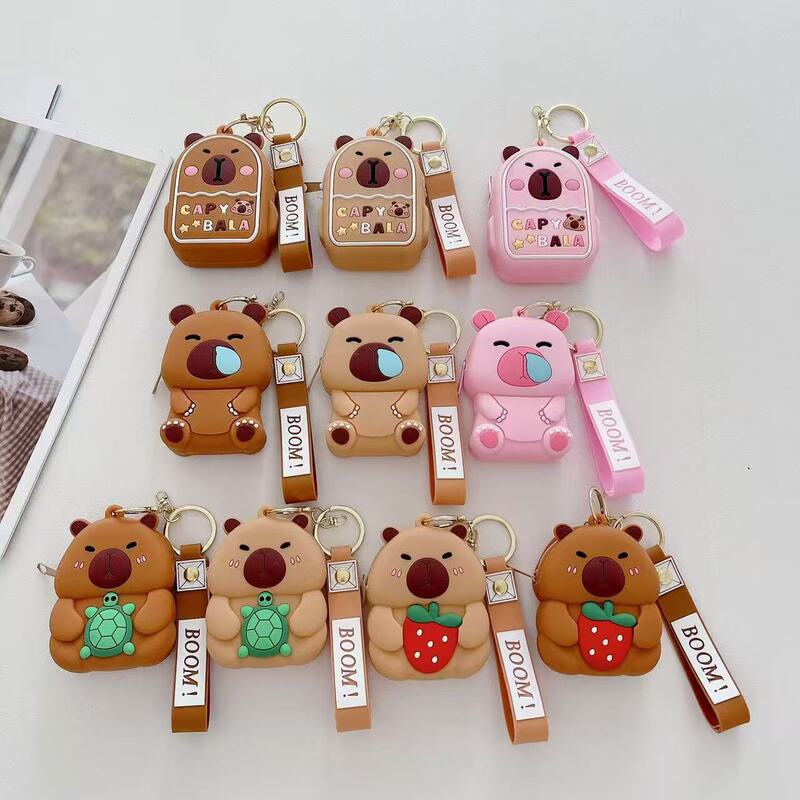 New Capibara Labubu Cartoon Crossbody Bag Silicone Earphone Storage Bag Cute Coin Purse Children's Portable Bag New Capibara Labubu Cartoon Crossbody Bag Silicone Earphone Storage Bag Cute Coin Purse Children's Portable Bag