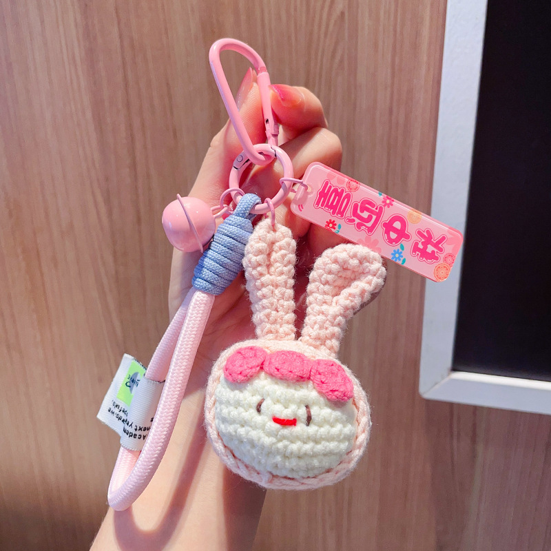 中秋節小さなギフトぬいぐるみかぎ針編みムーンウサギキーホルダーペンダント 2025 新しいかわいいスクールバッグペンダント|undefined
