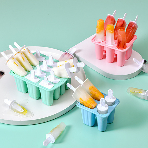 New Platinum Silicone Popsicle Mold Children's Cute DIY Ice Tray Cartoon Popsicle Mold Ice Cream Mold Ice Tray