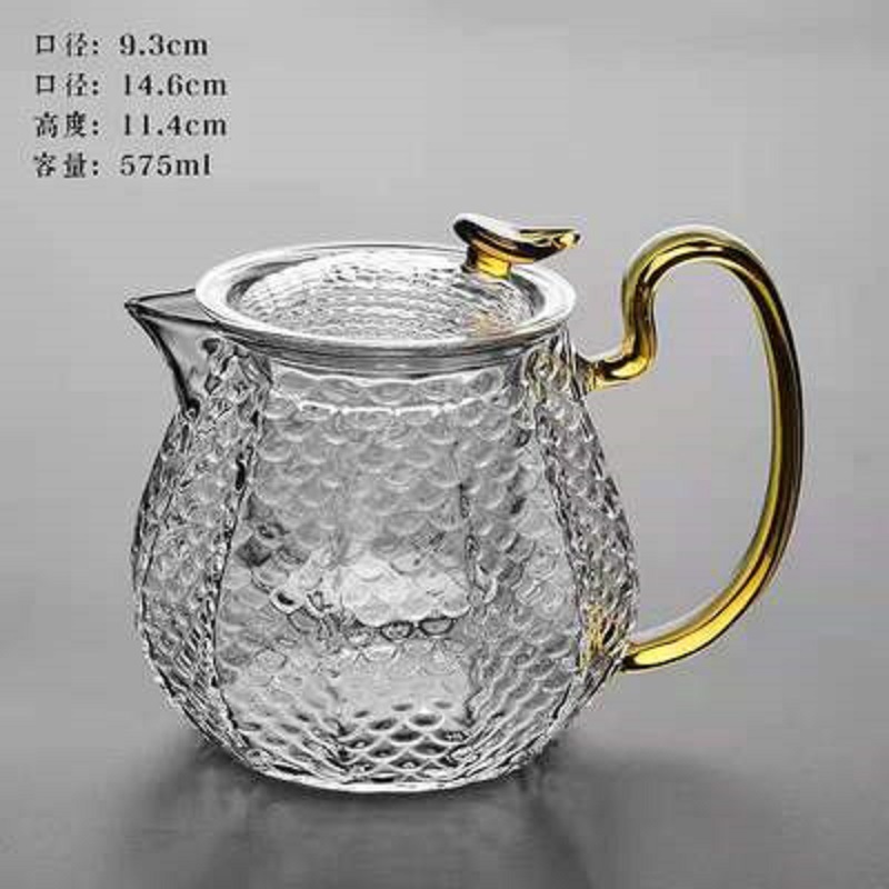 Borun martilleo de alta borosilicato juego de té de vidrio caja de regalo traje grueso de vidrio resistente al calor tetera taza de té Festival del Medio Otoño caja de regalo