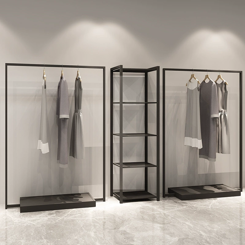 Clothing store display rack hanging rack floor men's and women's clothing shop clothing shelf clothes display shelf simple clothing rack