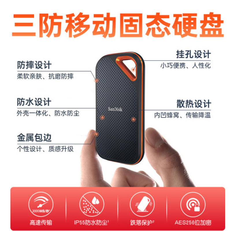 Unidad de Estado Sólido Móvil SanDisk, Apta para la Serie E81, Disco Duro de Alta Velocidad PSSD NVMe, 1 TB, 2 TB, 4 TB, para Computadora y Teléfono Móvil