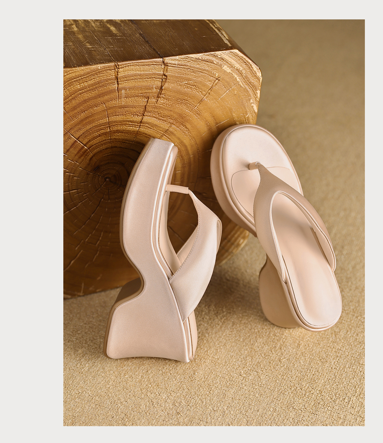 Dép sandal nữ xỏ ngón đế bệt, quai lụa mềm, đế tăng chiều cao nhẹ — màu đen, màu tím, màu mơ chi tiết 21