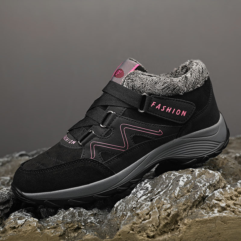 ¡Nuevas botas de nieve calientes forradas de lana caliente zapatos de mujer más tamaño al aire libre ligero zapatos casuales súper ligero!